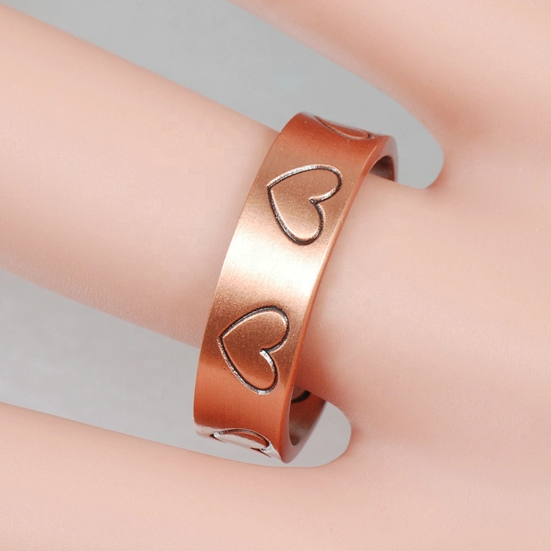 Wollet Magnetic Copper Ring Arthritis Women Pure Copper Rings for Women Adjustable Health with 3PCS Magnets