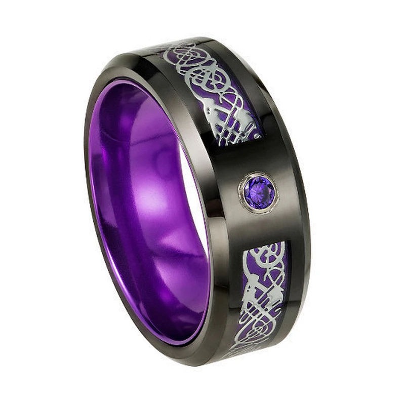 Wollet Titanium Steel Ring Fashion Customized Luminous Multi-Color Stainless Steel Ring