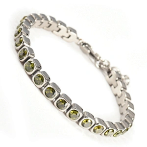 Wollet Fashion Square Natural Crystal 316L Stainless Steel Bracelet