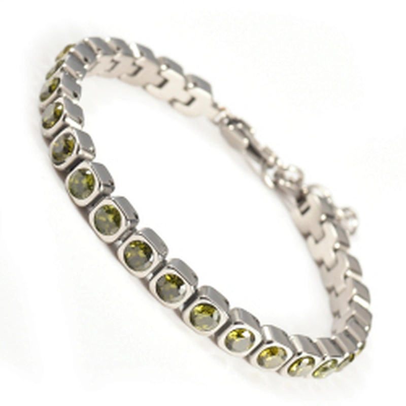 Wollet Fashion Square Natural Crystal 316L Stainless Steel Bracelet