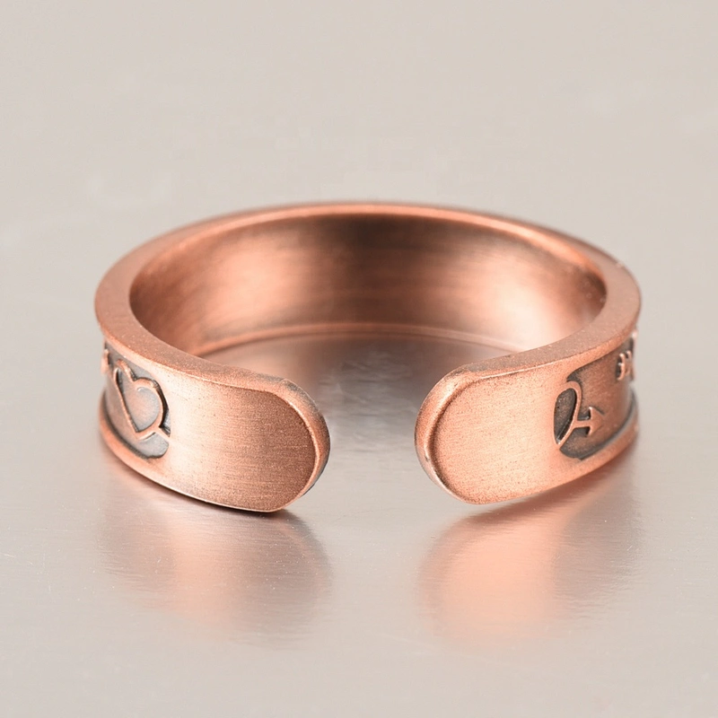 Wollet Magnetic Copper Ring Arthritis Women Pure Copper Rings for Women Adjustable Health with 3PCS Magnets