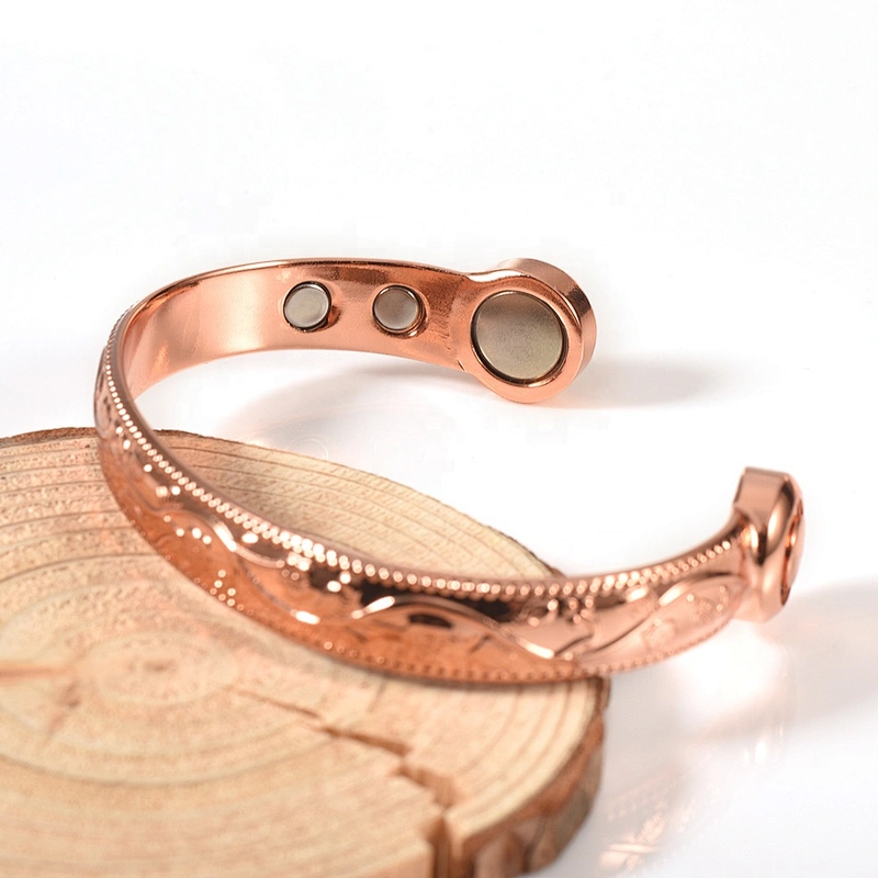 Wollet Wholesale Magnetic Arthritis Pain Relief Therapy Healthy Cuff Vintage Engraved Copper Bracelet