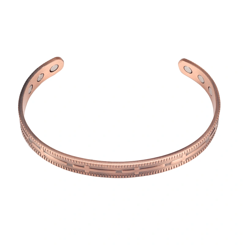 Wollet Mens Pure Copper Bangle  Arthritis Pain Relief Therapy Healthy Copper Magnetic Bracelet