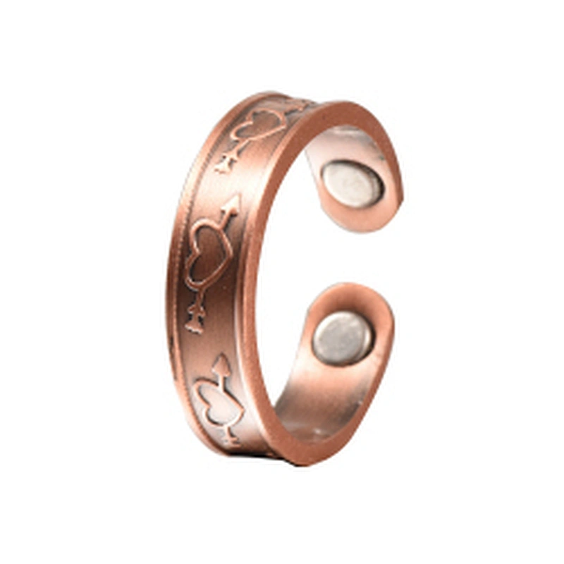 Wollet Magnetic Copper Ring Arthritis Women Pure Copper Rings for Women Adjustable Health with 3PCS Magnets