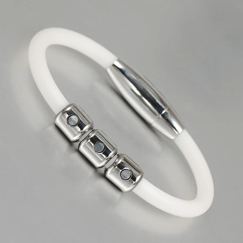 Man 4 in 1 Bio Elements positive Friendly energy sports titanium silicone magnetic bracelet
