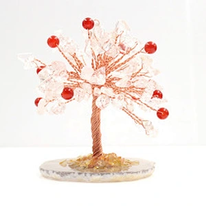 Wollet Natural Crystal Crushed Stone Fortune Tree Home Decoration