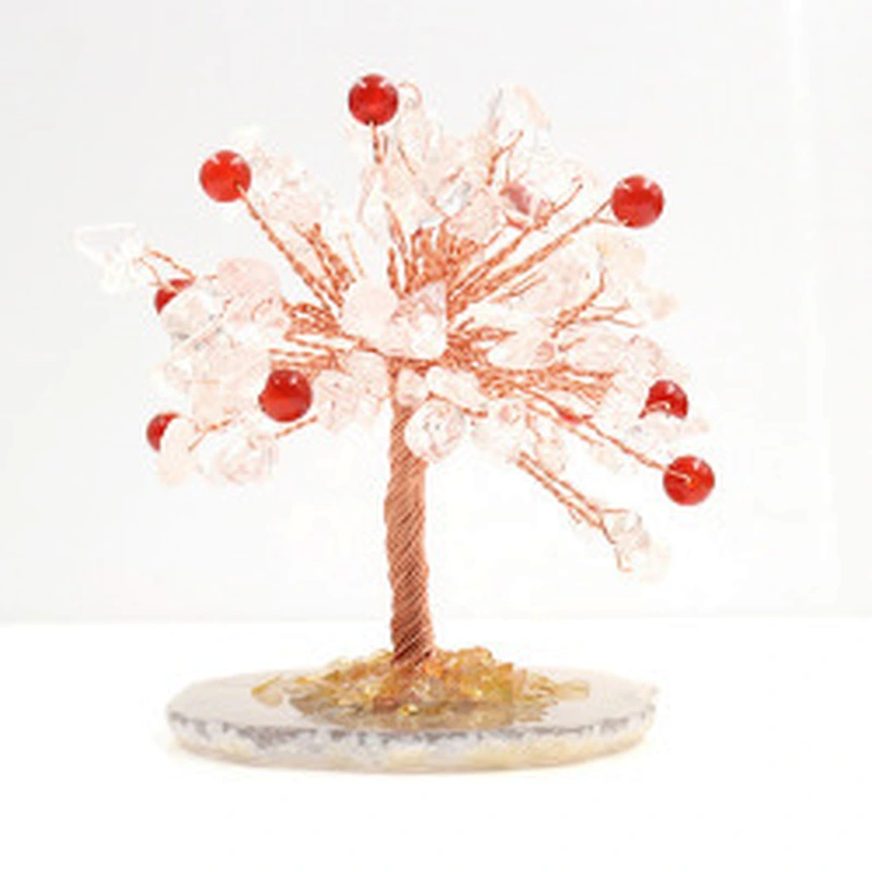 Wollet Natural Crystal Crushed Stone Fortune Tree Home Decoration