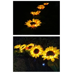 Wollet led solar sunflower lamp outdoor garden decoration lamp solar lawn ground lamp