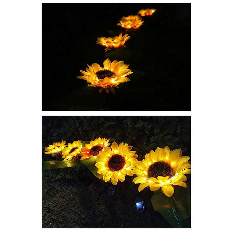 Wollet led solar sunflower lamp outdoor garden decoration lamp solar lawn ground lamp