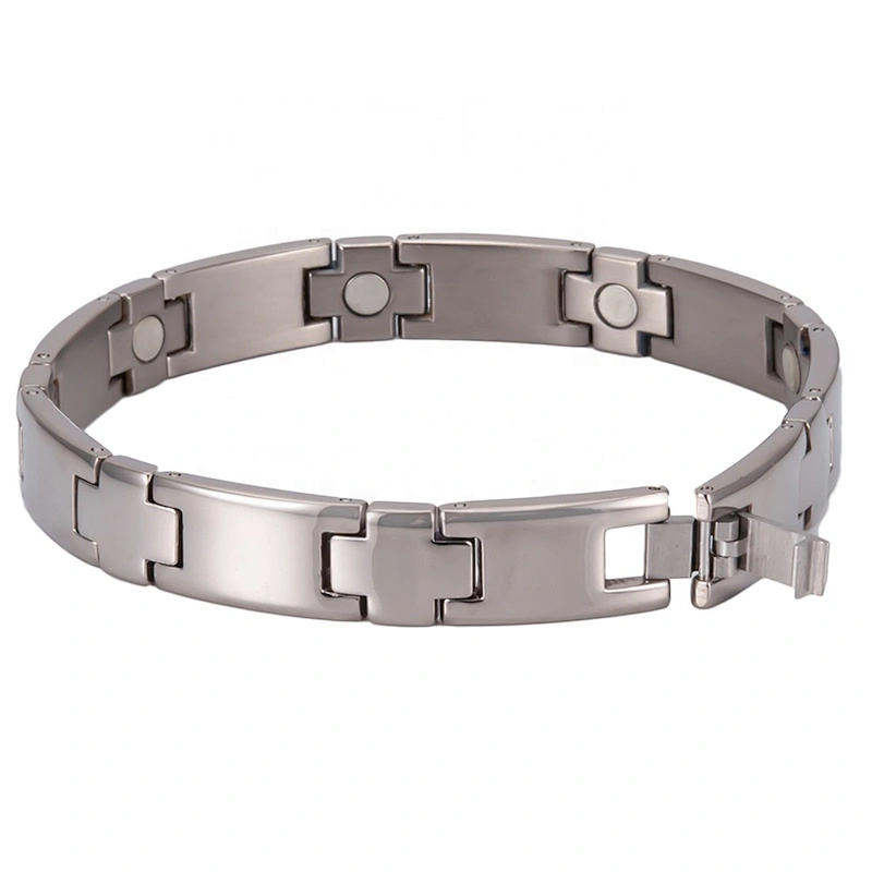 Wollet Hot Sale Zircon Health Energy Stainless Steel Bio Magnetic Bracelet