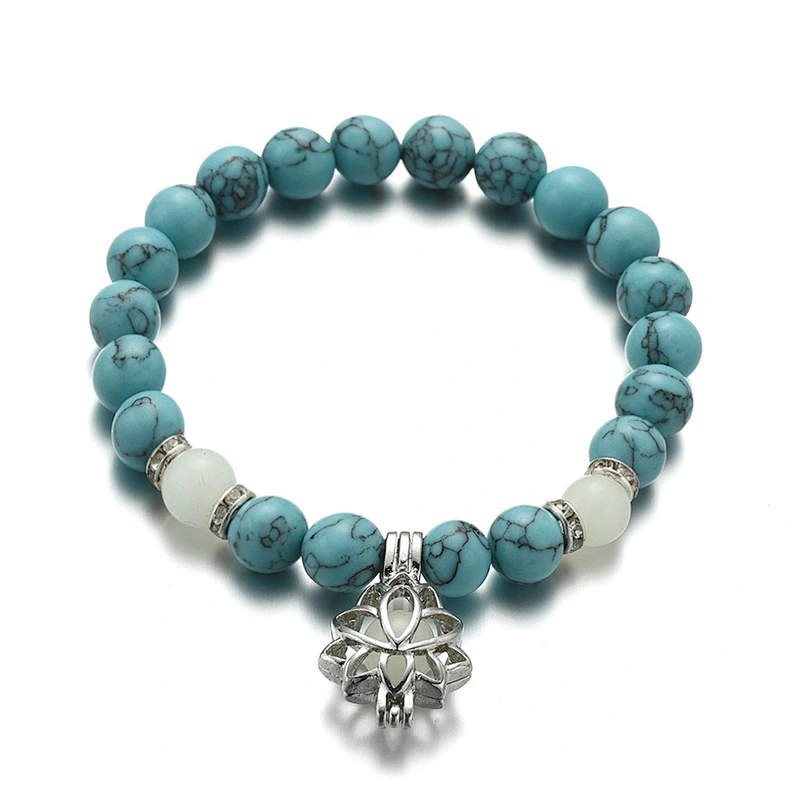 Wollet Energy Glowing Lotus Sanskrit Beaded Bracelet