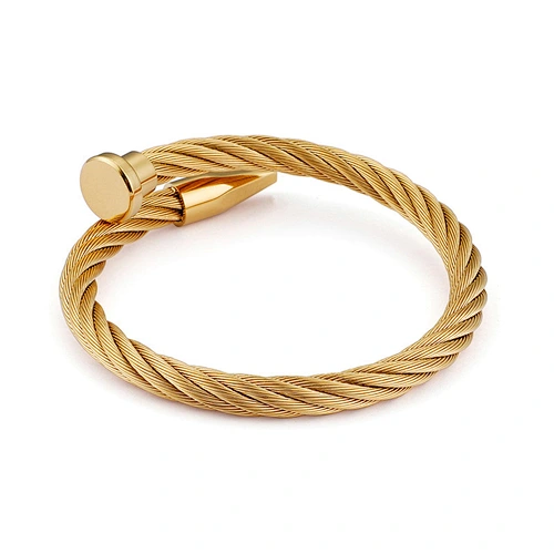 Wollet Fashion Trend Multi-color Women's Stianless Steel Nail Open Bracelet