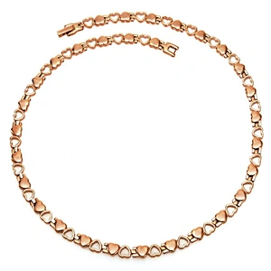 Wollet Fashion Heart Gold Plating Bio Magnetic 316L Stainless Steel Necklace