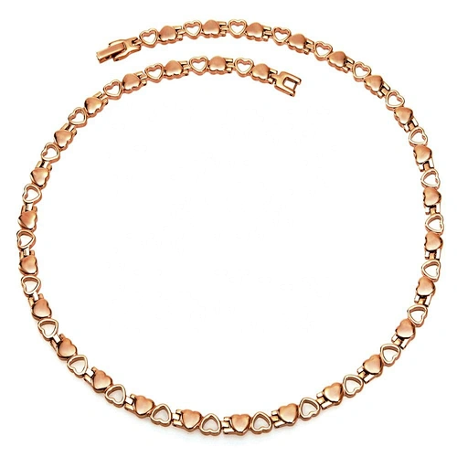 Wollet Fashion Heart Gold Plating Bio Magnetic 316L Stainless Steel Necklace