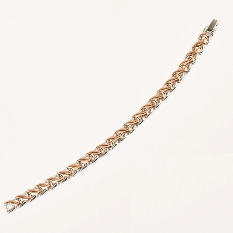 Wollet Rose Gold Plated 5 in 1 Element 316L Stainless Steel Magnetic Bracelet