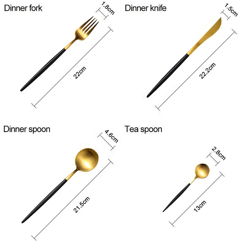 Wollet New Design Tableware Dinnerware Sets Dinner Plate Sets Copper Fork Spoon Pure Copper Tableware Set