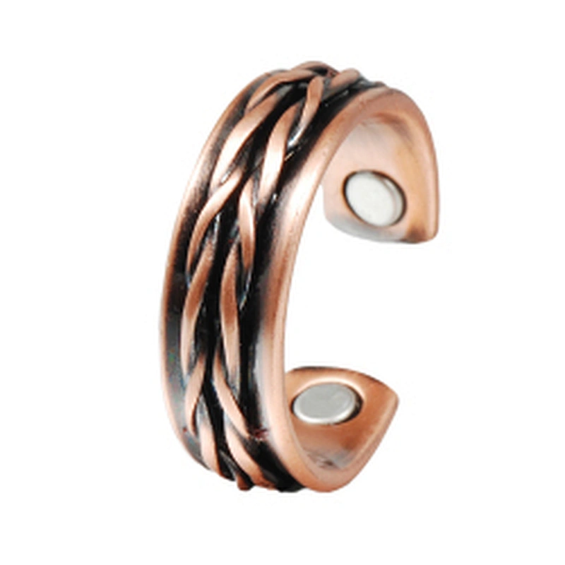 Wollet Magnetic Copper Ring Arthritis Women Pure Copper Rings for Women Adjustable Health with 3PCS Magnets