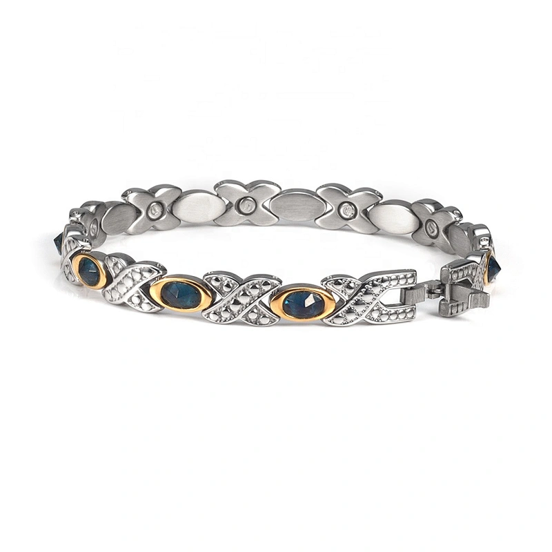 Wollet Fashion Stainless Steel Magnetic Bracelet Anklet With Multicolor Natural Crystal Jewelry