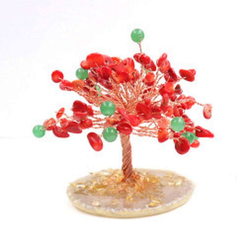 Wollet Natural Crystal Crushed Stone Fortune Tree Home Decoration