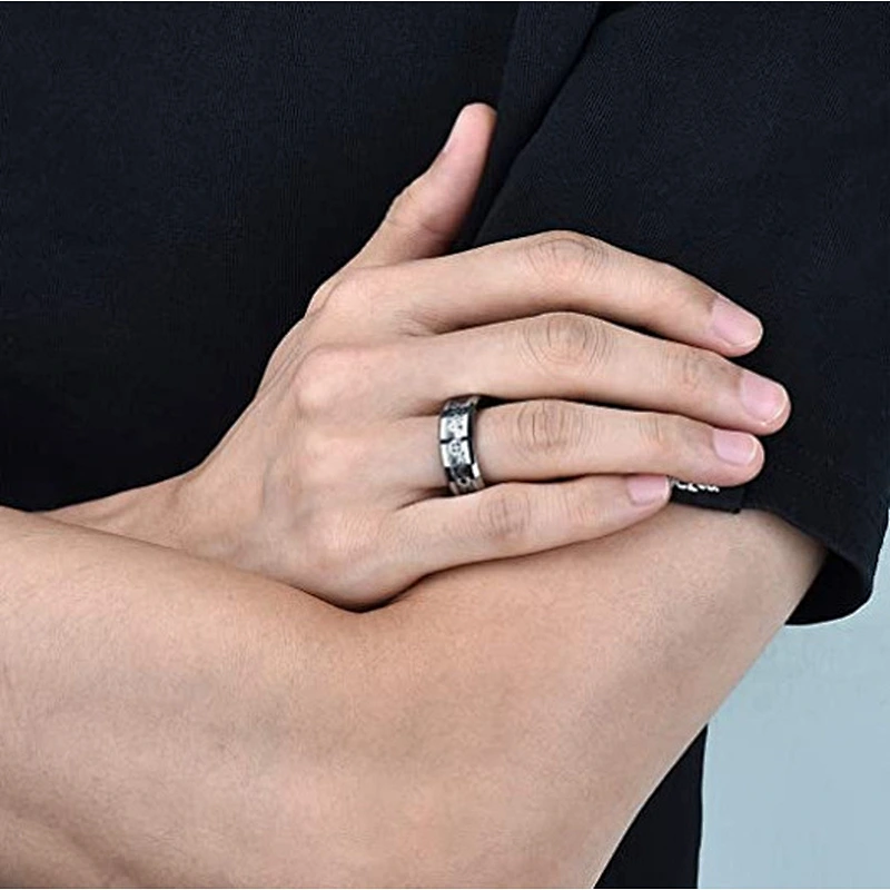 Wollet Customizable Fashion Jewelry Unisex Tungsten Steel Ring