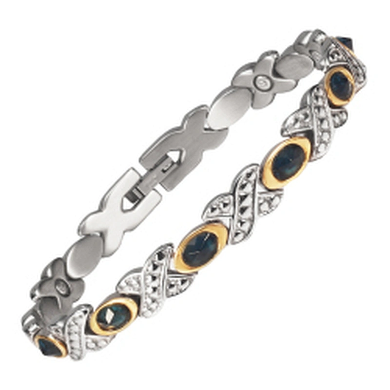 Wollet Fashion Stainless Steel Magnetic Bracelet Anklet With Multicolor Natural Crystal Jewelry