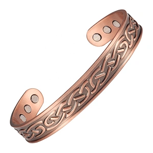 Wollet Fashion Flower Design Health Energy Bio Magnetic Copper Bracelet