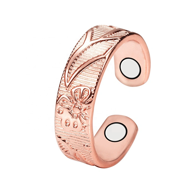 Wollet Magnetic Copper Ring Arthritis Women Pure Copper Rings for Women Adjustable Health with 3PCS Magnets