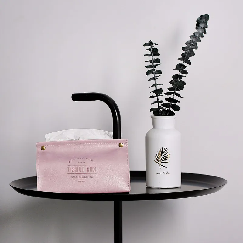 Wollet Nordic Creative Home Multicolor Tissue Box Household Leather Pumping Box