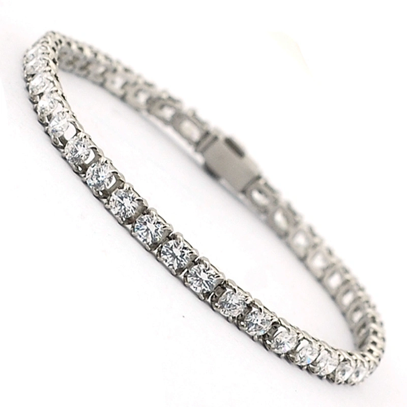 Small Amethyst Stainless Steel Tennis Bracelet Fashion Bijoux