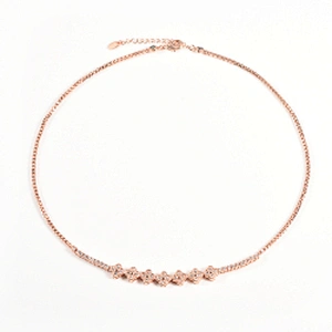 Wollet Fashion Health Energy Power CZ Stone Copper Bio Magnetic Necklace