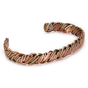 Wollet Mens Pure Copper Bangle  Arthritis Pain Relief Therapy Healthy Copper Magnetic Bracelet