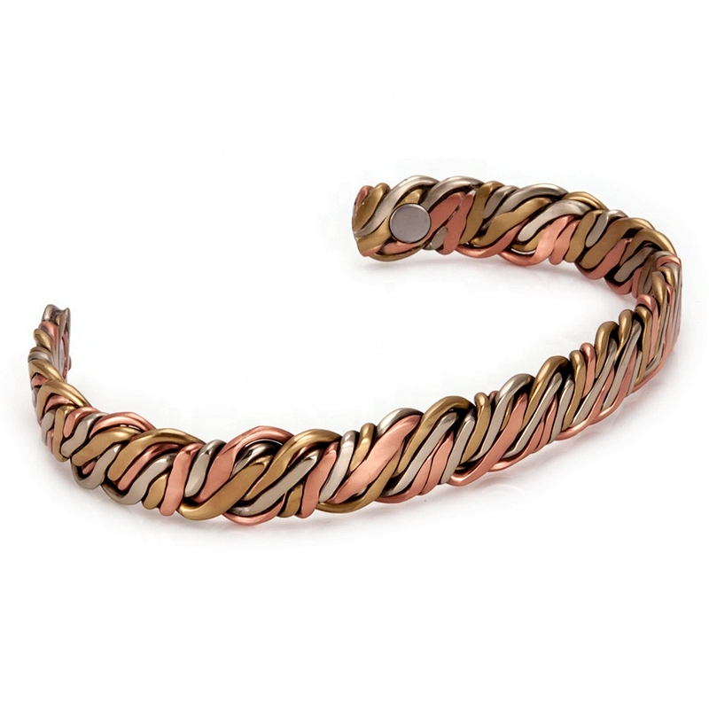 Wollet Mens Pure Copper Bangle  Arthritis Pain Relief Therapy Healthy Copper Magnetic Bracelet