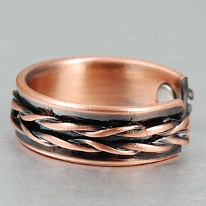 Wollet Magnetic Copper Ring Arthritis Women Pure Copper Rings for Women Adjustable Health with 3PCS Magnets