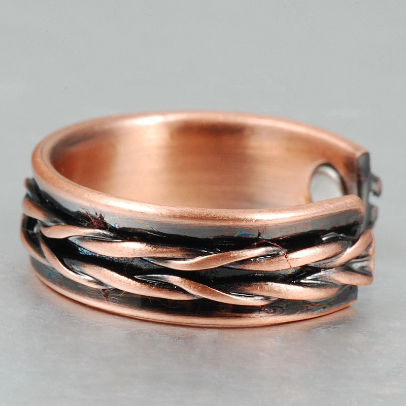 Wollet Magnetic Copper Ring Arthritis Women Pure Copper Rings for Women Adjustable Health with 3PCS Magnets