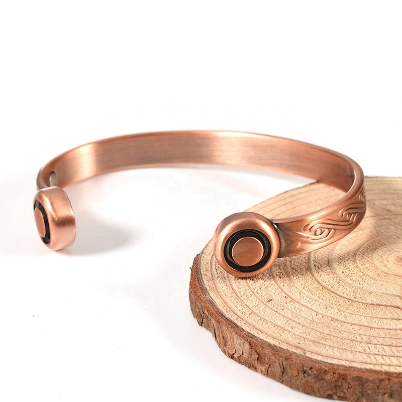 Wollet Fashion Flower Design Health Energy Bio Magnetic Copper Bracelet