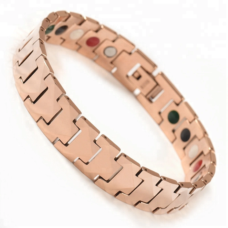 Health Gold Plated negative ion tourmaline infrared germanium magnet Magnetic wholesale tungsten bracelet bangle