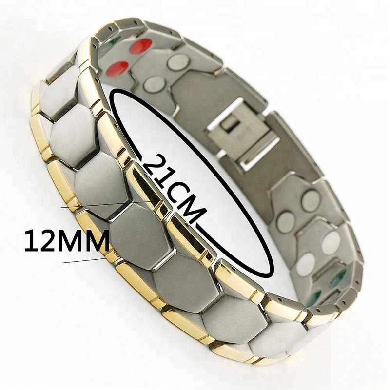 Health magnetic black double bio magnetic titanium bracelet