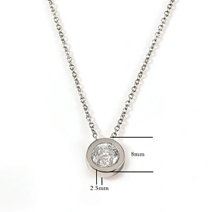 Wollet Fashion Big CZ Stone Charming 316L Stainless Steel Pendant For Women