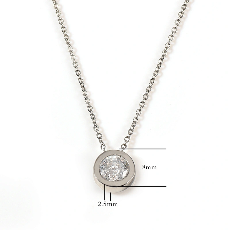 Wollet Fashion Big CZ Stone Charming 316L Stainless Steel Pendant For Women