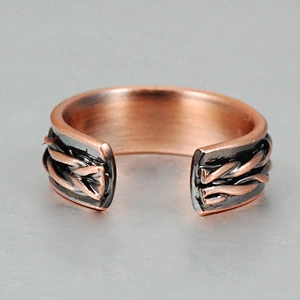 Wollet Magnetic Copper Ring Arthritis Women Pure Copper Rings for Women Adjustable Health with 3PCS Magnets