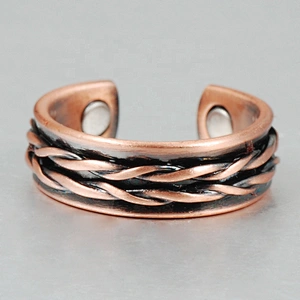 Wollet Magnetic Copper Ring Arthritis Women Pure Copper Rings for Women Adjustable Health with 3PCS Magnets