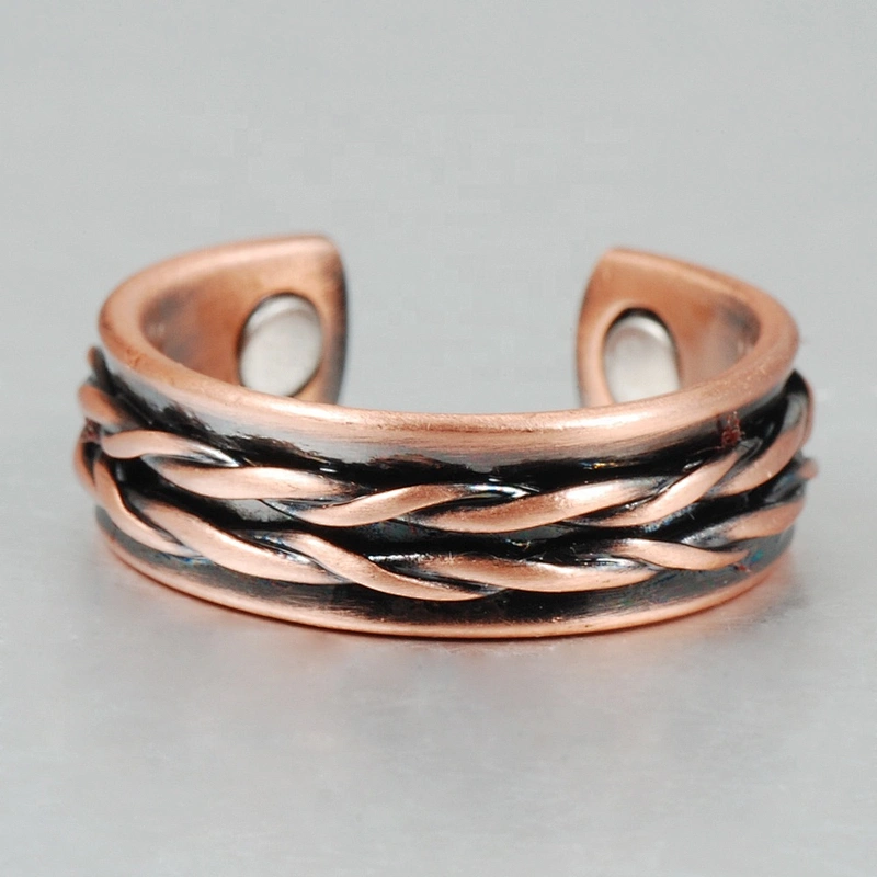 Wollet Magnetic Copper Ring Arthritis Women Pure Copper Rings for Women Adjustable Health with 3PCS Magnets