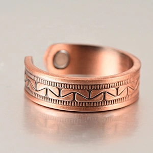 Wollet Magnetic Copper Ring Arthritis Women Pure Copper Rings for Women Adjustable Health with 3PCS Magnets