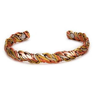 Wollet Wholesale Magnetic Arthritis Pain Relief Energy Healthy Cuff Vintage Engraved Copper Bracelet