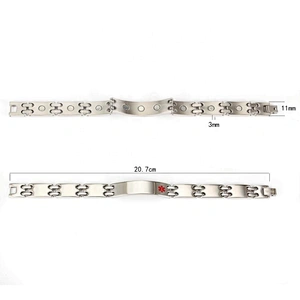 Wollet Wholesale Stainless Steel Emergency Diabetic Magnetic Medical Identification Id Alert Bracelet
