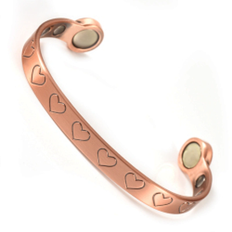 Wollet Fashion Wholesale Heart-Shaped Health Energy Bio Magnetic Copper Bracelet