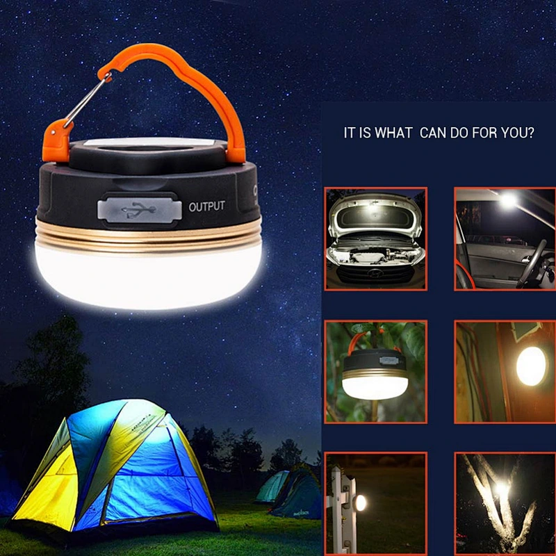 Wollet Outdoor LED Emergency Camp Lantern USB Rechargeable Portable Tent Light New Waterproof Lighting Camping Lantern