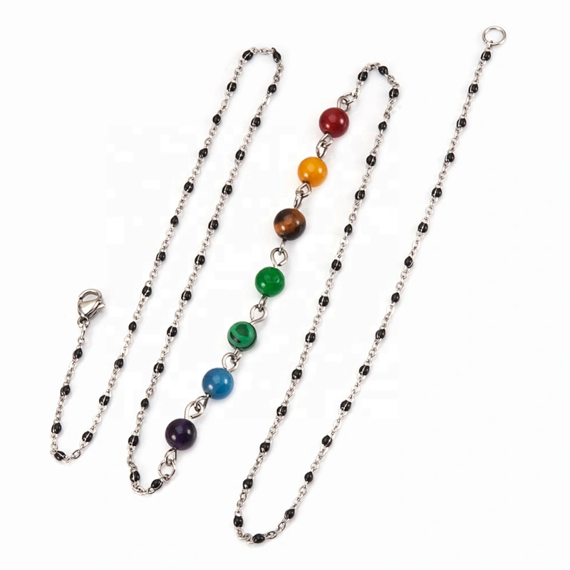 New Release Wollet Health Beautiful Negative Ion 7 Chakra Jewelry Set with 316L Stainless Steel