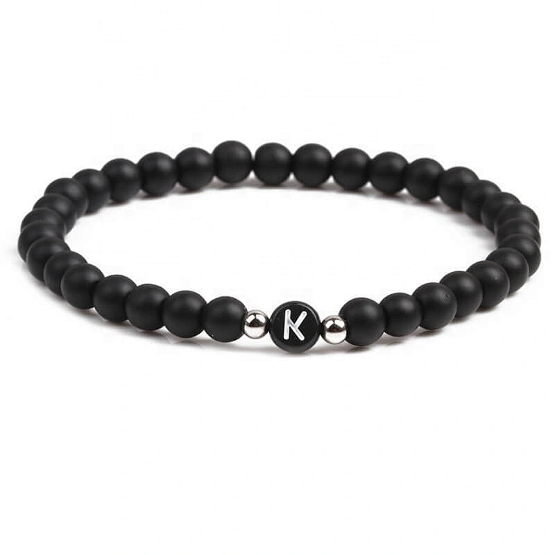 Wollet fashion black small natural lava rock stone bead bracelet