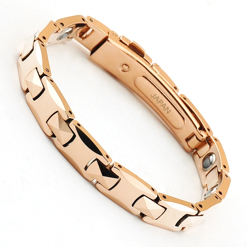 Wollet Fashion Adjustable Men Germanium Bio Magnetic Gold Plated Tungsten Bracelet